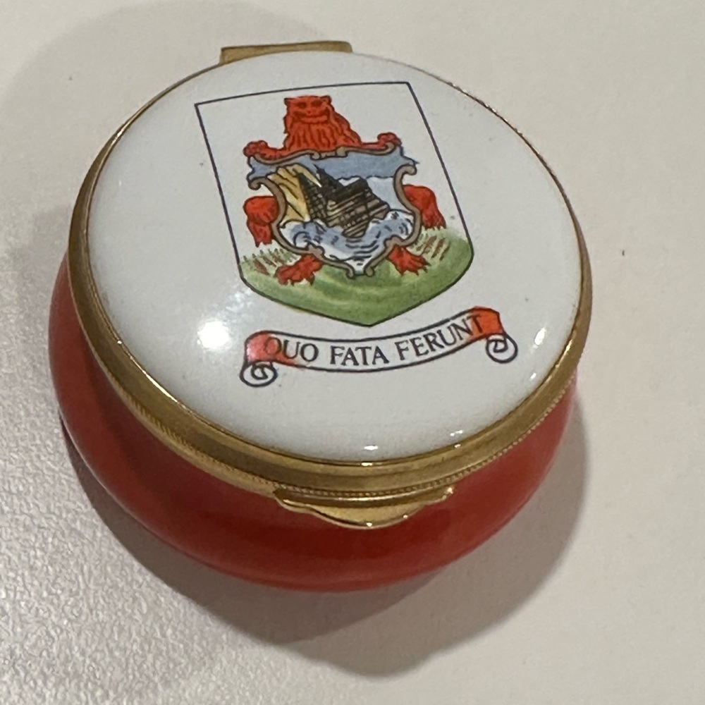 Staffordshire Enamel Hand Painted Bermuda Crest of Arms